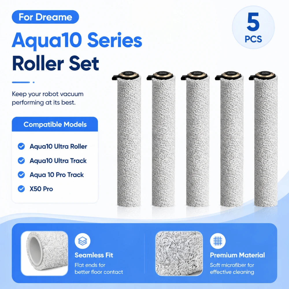 Replacement Roller Brush Set for Dreame Aqua10 Ultra/Aqua10 Track/Aqua10 Pro Track/X50 Pro Wet Dry Vacuum Cleaner Parts