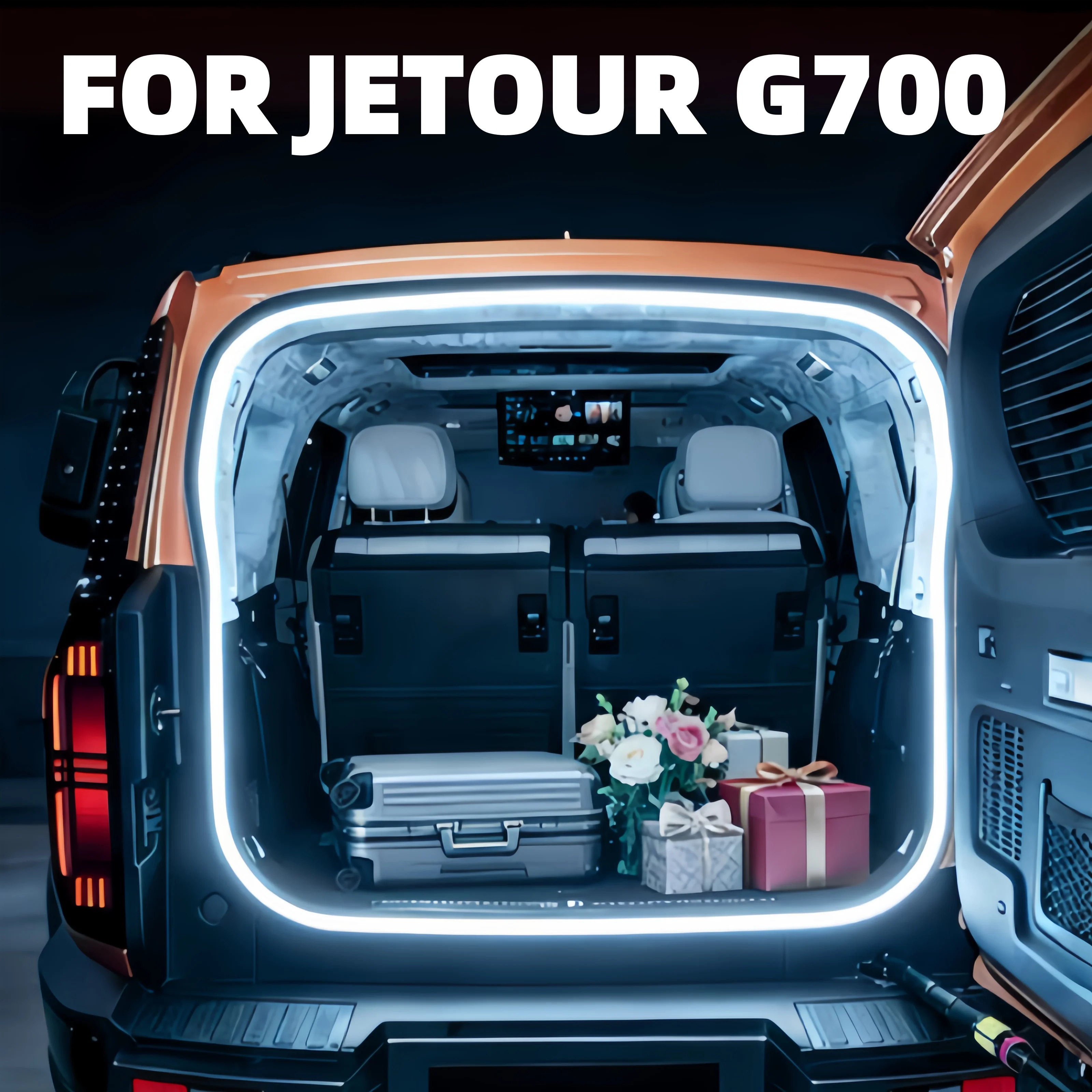 For Jetour G700 High Brightness Trunk Lighting Ambient Light Interior Decoration LED Rear Trunk Light Ba