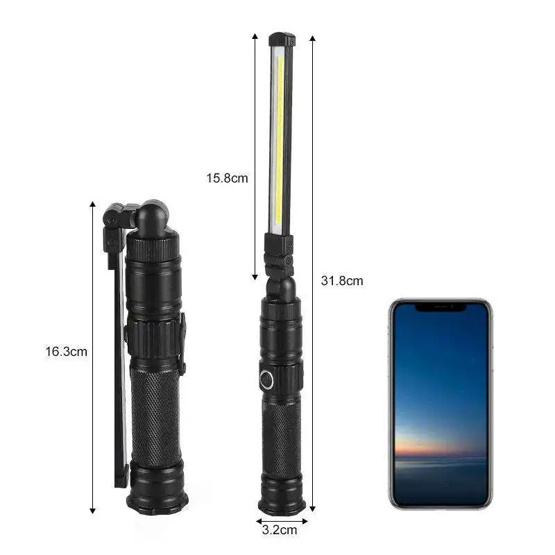 Waterproof 360 Rotatable Emergency Camping Lantern Portable Led Cob Keychain Working Light With Magnet