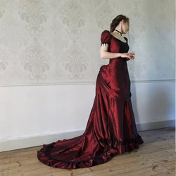 Gothic Victorian Wedding Dresses Gothic Steampunk Vintage Bridal Ball Gowns For Women Historical Ball Gown Dress Costume