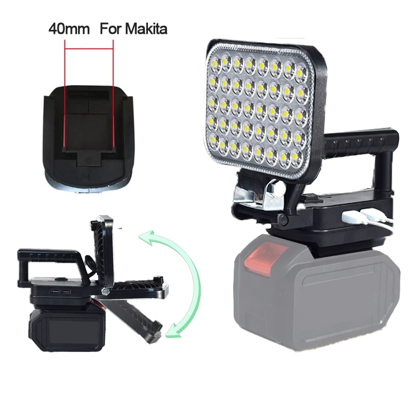 For Makita 18V Li-ion Battery LED Work Light 5 Inch Flashlight Portable Emergency Flood Lamp Camping Lamps Outdoor Waterproof