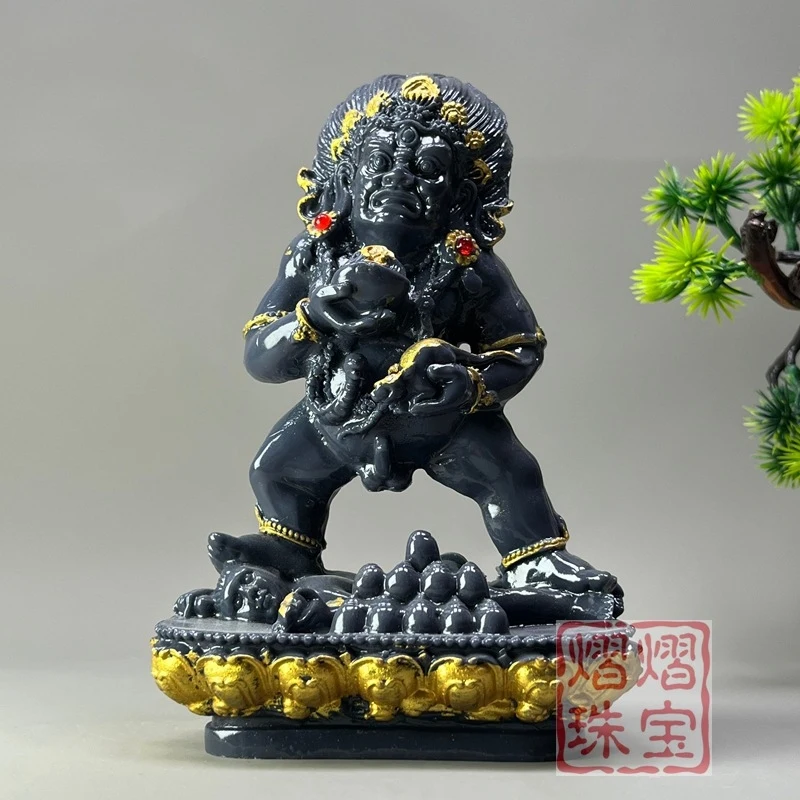 Five-Directional Wealth God Ornament, Tantric Secret Method, Five-Named Wealth God, Nepalese Black Wealth God Statue, Home Offic