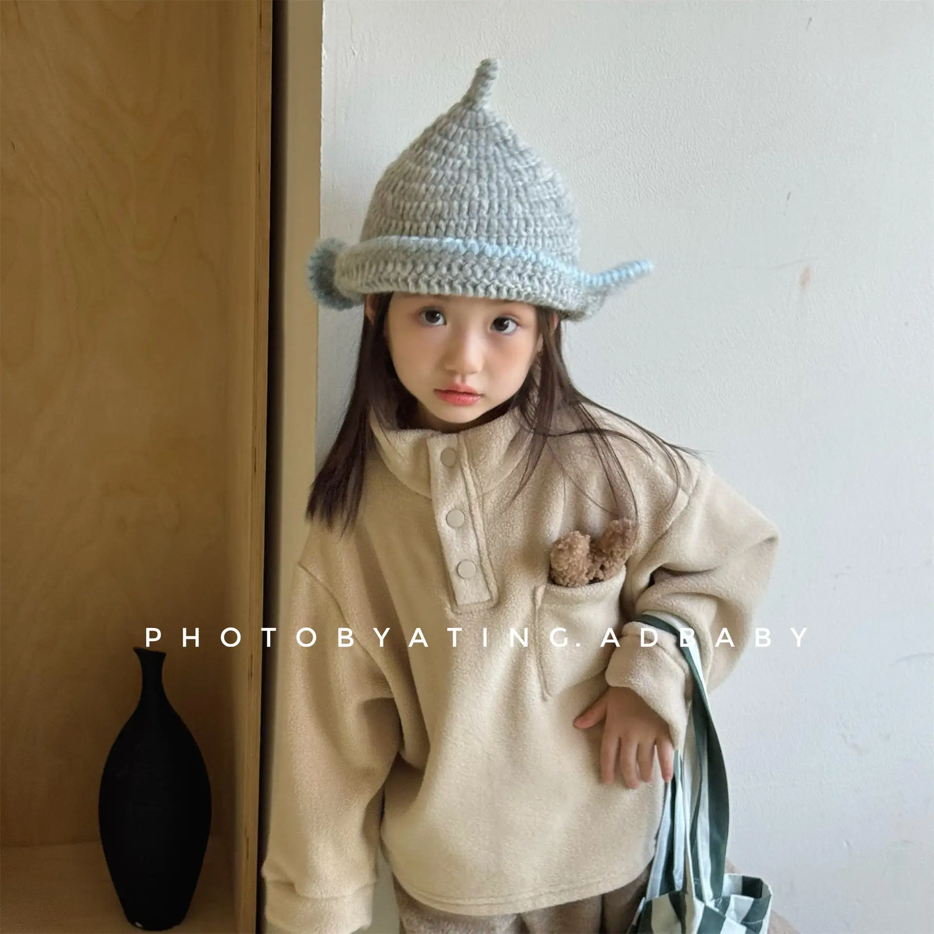 2026 Fall Winter Kids Polar Fleece Tops Korean Style Boys Girls Sweatshirt Children‘s Warm Sherpa Jacket Cozy Casual Top