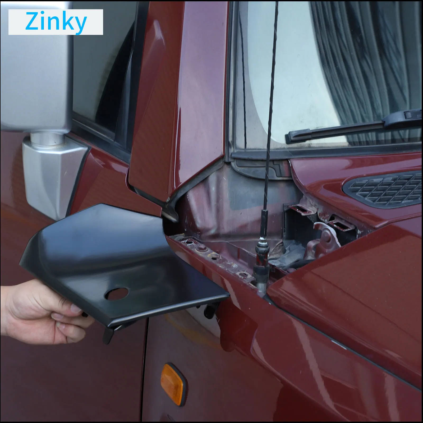 

Zinky for Toyota FJ Cruiser 2007-21 Car Front Side Upper Fender Hood Panel Antenna Base Trim 6110235141,61101-35170,61101-35171