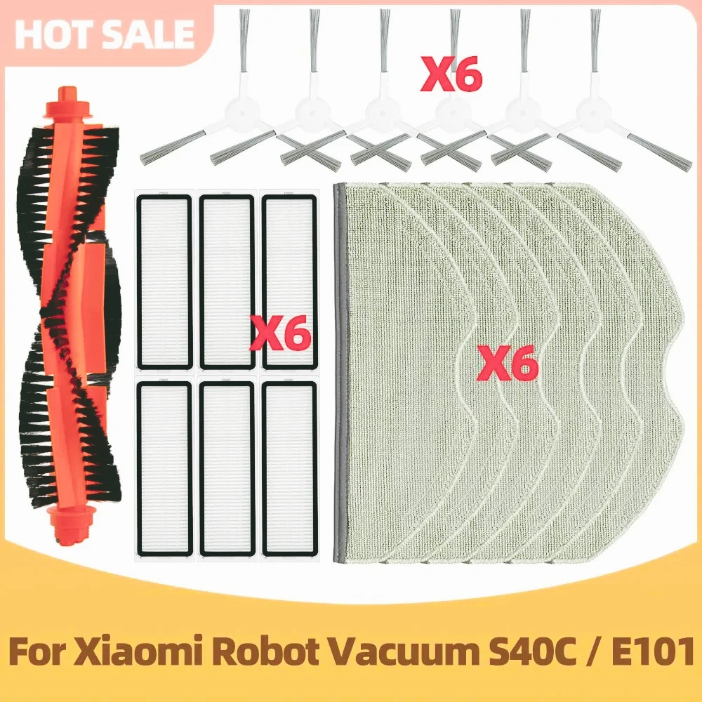 Accessories Compatible For Xiaomi Robot Vacuum S40C / E101 Spare Parts Main Side brush HEPA Filter Mop Cloth