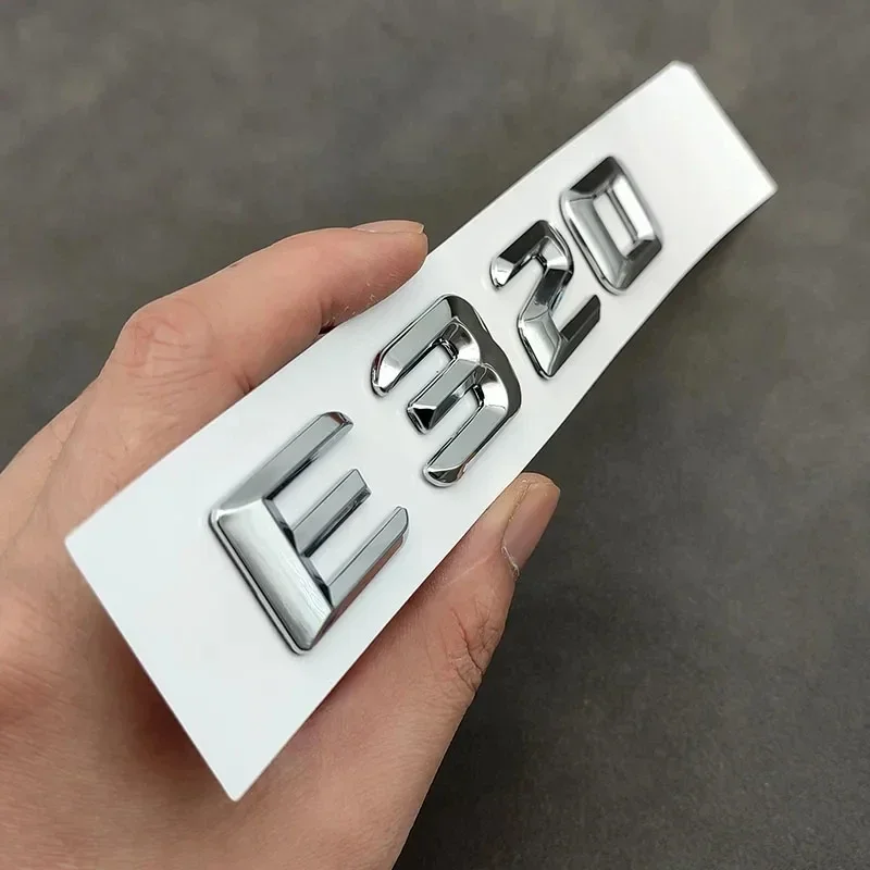 Autocollants 3D ABS Chrome pour Mercedes Benz, lettres de voiture, logo emblème, autocollants de coffre, accessoires, E200, E220, E300, E320, E350,