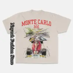 Summer Men Women Monte Carlo T-Shirt Fashion Cotton Tops Tees Kids Vintage Racing Clothing Daily Casual Stylish Streetwear