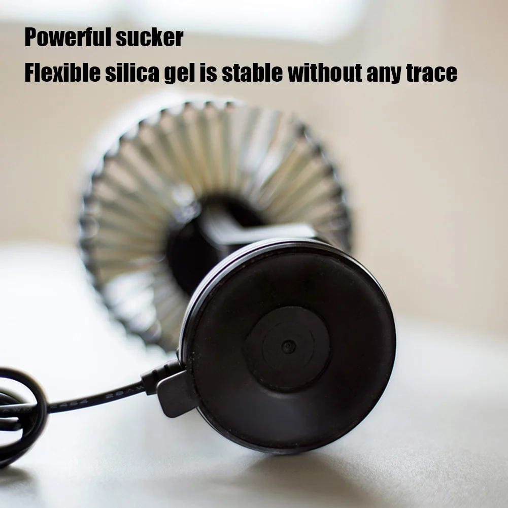 

USB Car Fan Windshield Desk Fan 360 All-Round Adjustable Car Auto Cooler for Vehicle Home Office with Suction Cup