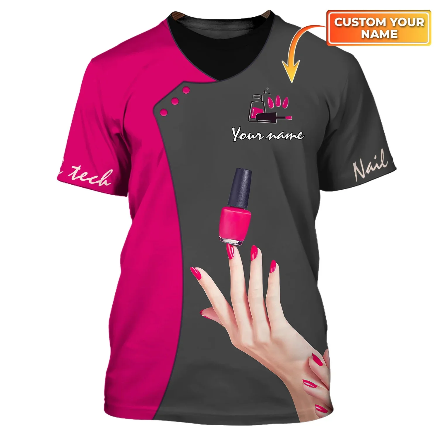 Newest Summer Men's T-shirt Nail Artist Pesonalized Name 3D Printed Unisex Casual t shirt Manicurist Gift [Non Workwear] DW163