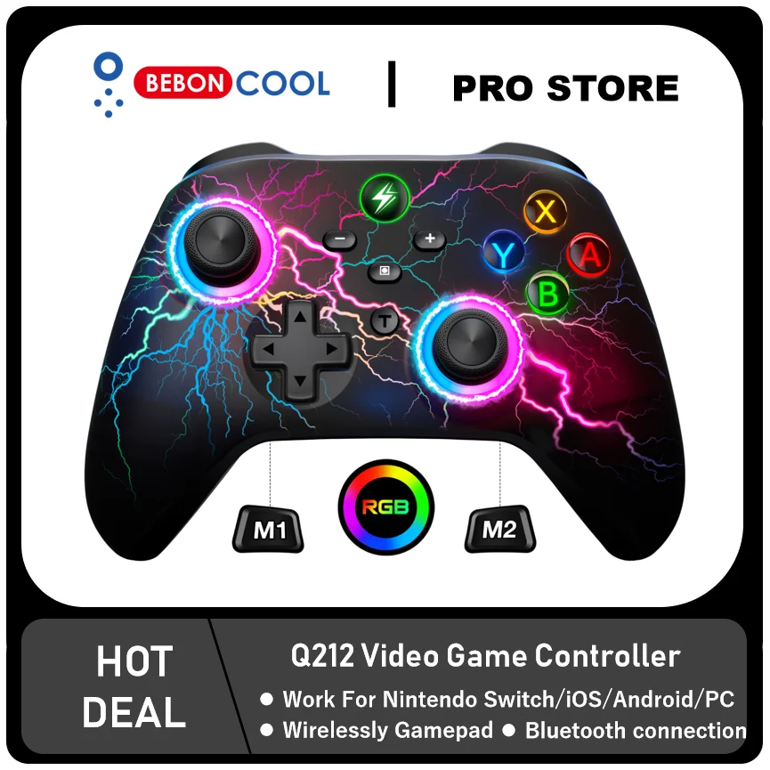 

BEBONCOOL Wireless Bluetooth Gamepad for Nintendo Switch/Switch OLED/Switch Lite/Android/IOS Pro Wired Game Controller For PC