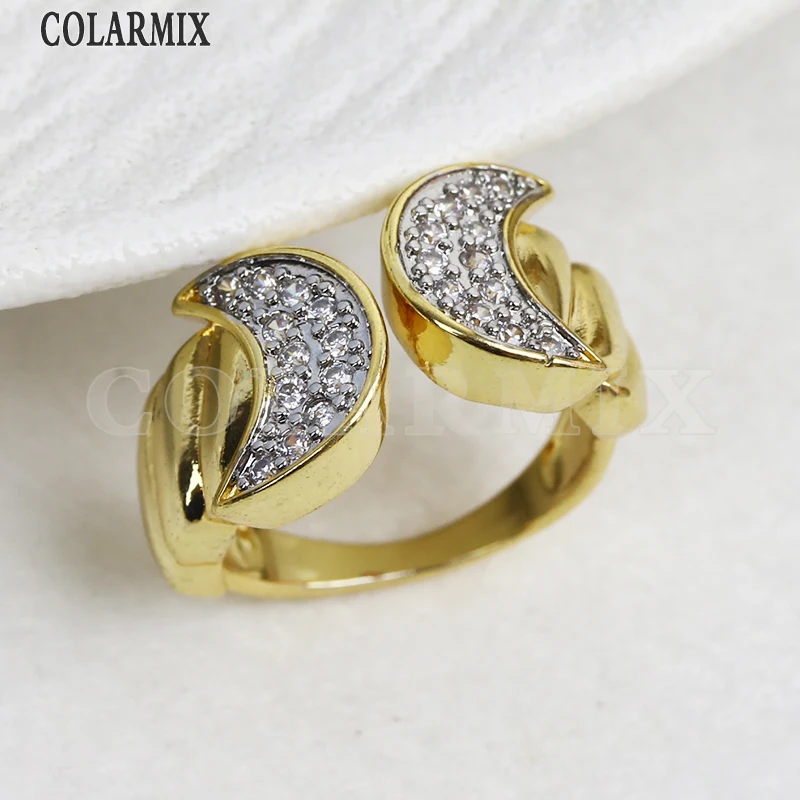 10 Pieces Classic Geometric Finger Ring Irregular Gold Plated Jewelry Silver Zircon Exaggerated Party Gift 20310