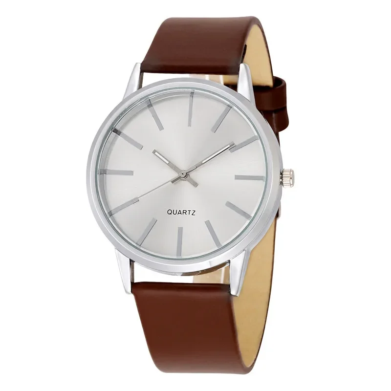 2024 Men Watches Top Brand Luxury Brown Leather Band Quartz Wristwatch Men's Casual Simple Watch Wrist Male Clock Reloj Hombre