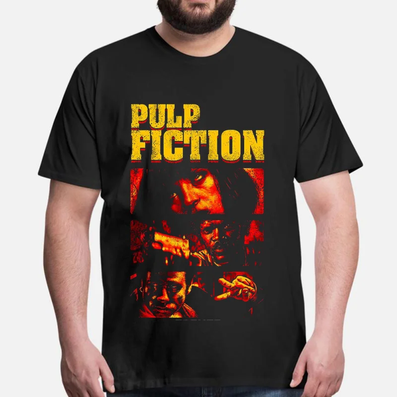 0422 Retro movie Pulp Fiction Vintage Gift t shirt 100% cotton printed tee Crew Neck Short Sleeve Graphic clothes All size tops