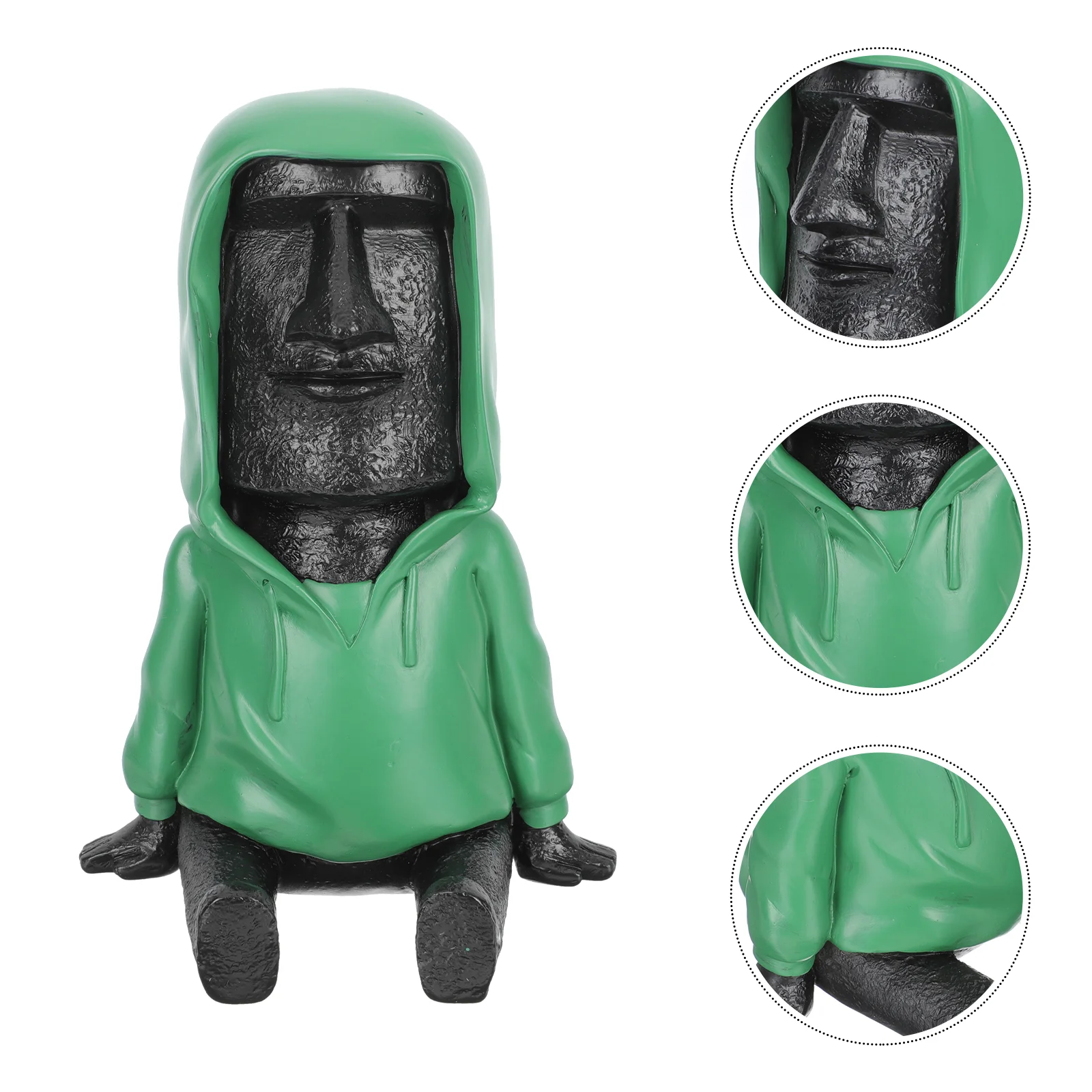 

Easter Island Moai Outdoor Ornaments Head Planter Resin Desktop Decorations