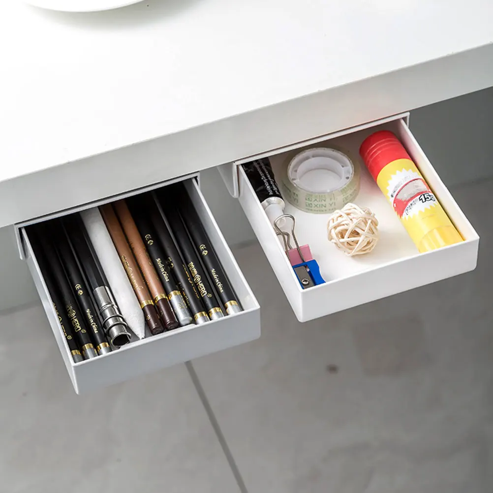 

2pcs Desktop Storage Box High Grade ABS Drawer Type Stationery ganizer Cosmetics Container Home Office Supplies Tidy Multi