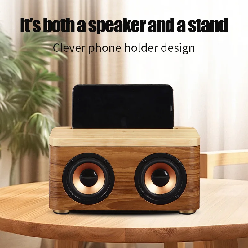 M100 Multi functional 15W Mobile Wireless Charging High end Wooden 12W Bluetooth Speaker FM Radio Alarm Clock TF Card Player