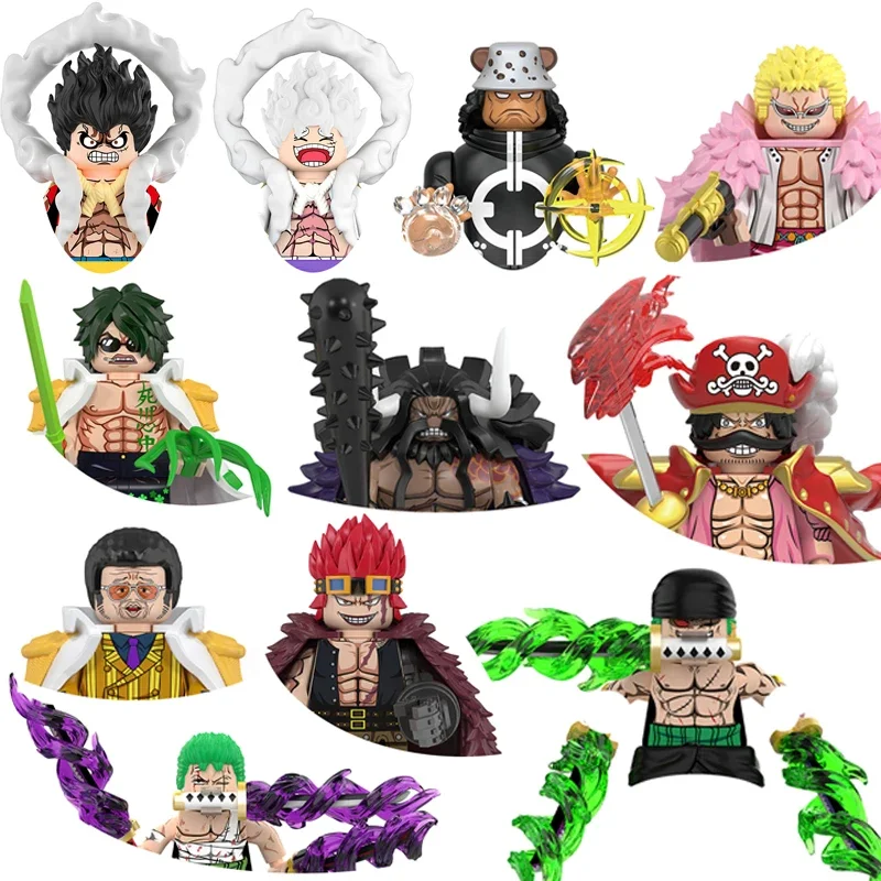 WM6189 WM6190 Gol·D·Roger Luffy Roronoa Zoro Chopper Sanji Ace Toy Bricks Assembling Doll Building Blocks Birthday Present X0357