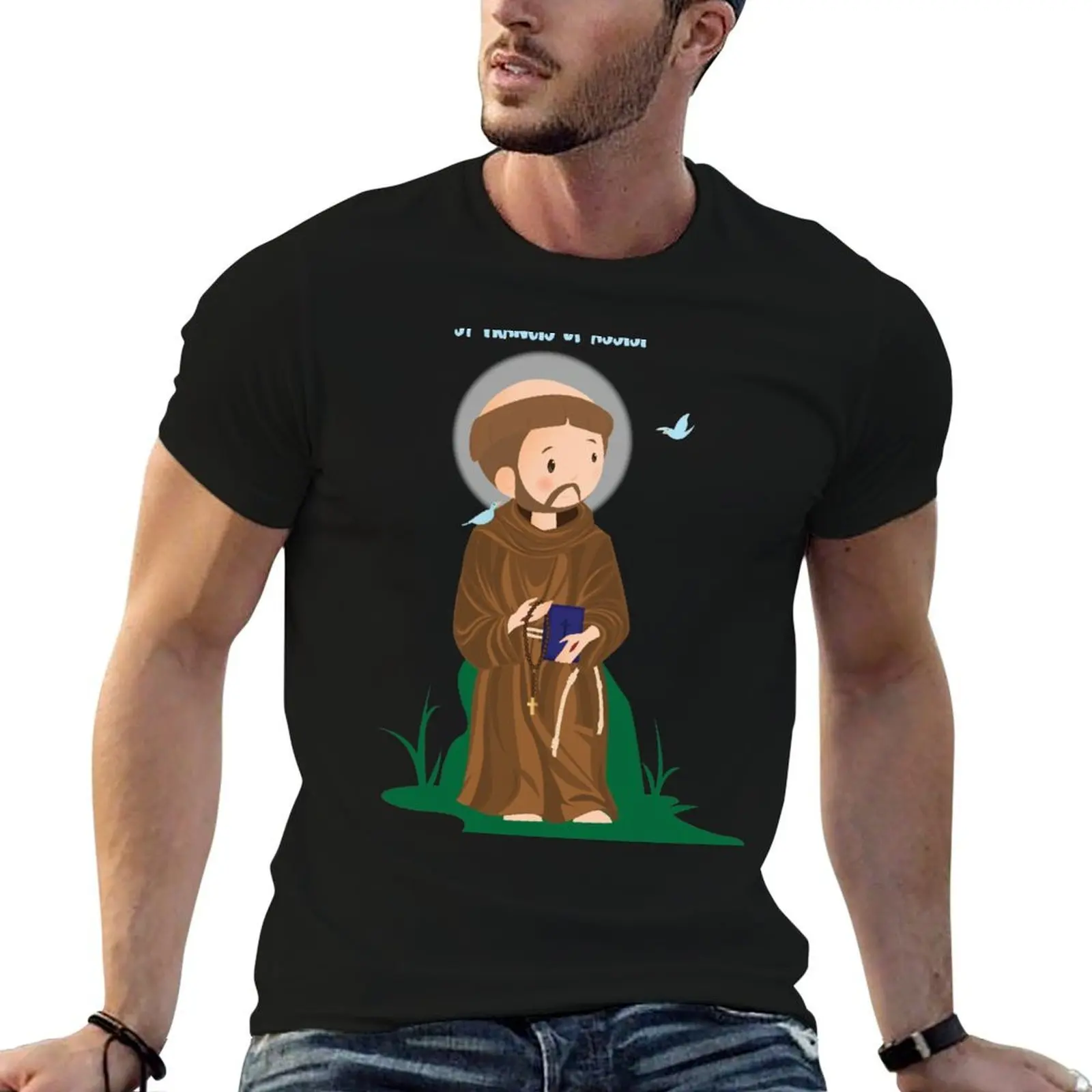 

San Francisco de Asis. St Francis of Assisi T-Shirt anime tshirt graphic t shirts for man T-Shirt