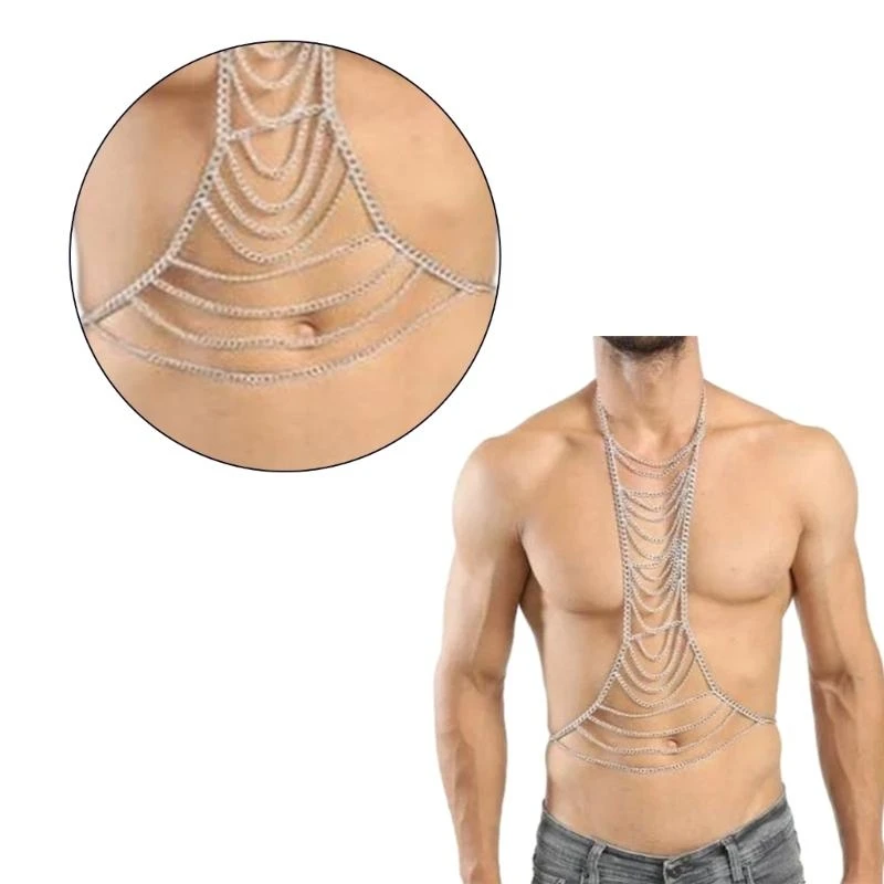 تسخير سلسلة جسم الشرير Y5GC للرجال ، تسخير سلسلة صدر الجسم متعددة الطبقات