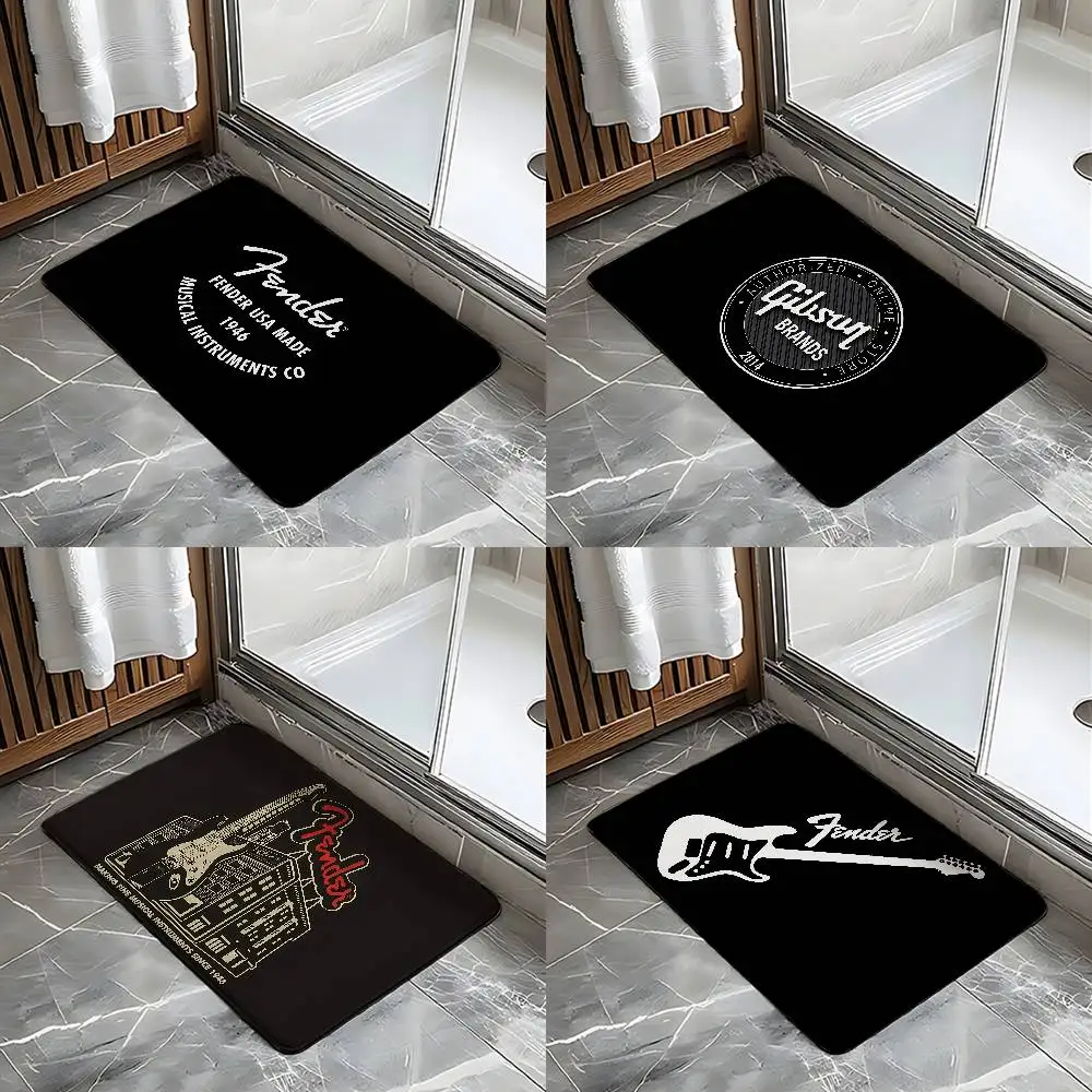 Tapis antidérapant pour salle de bain, tapis de porte, tapis de décoration pour la maison, tapis de porte d'entrée, tapis de porte résistant aux rayures, Fender Guitar