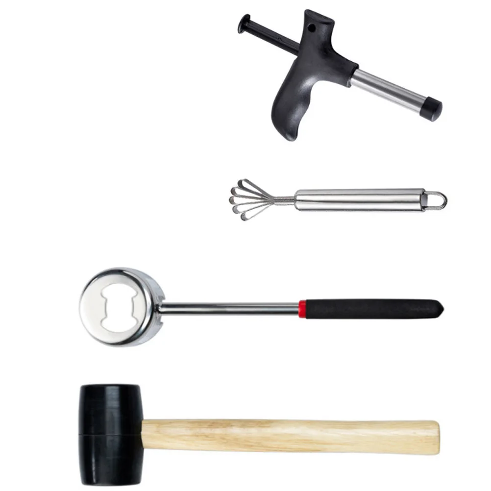 

1Set Coconuts Opening Kit Practical Stainless Steel Fruit Opener Tool Kitchen Supplies Coconuts Opening Kit