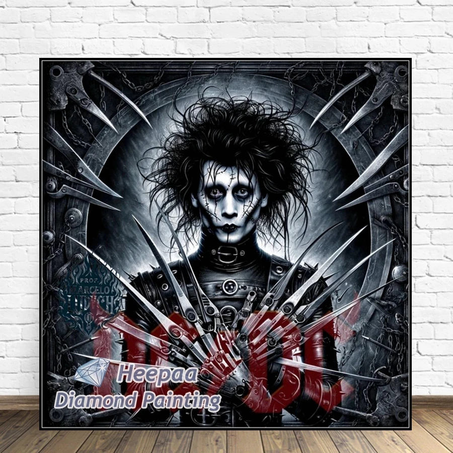 Gothic Edward Scissorhands Movie Diamond Mosaic Painting Gothic Johnny Depp Film Cross Stitch Embroidery Home Decor