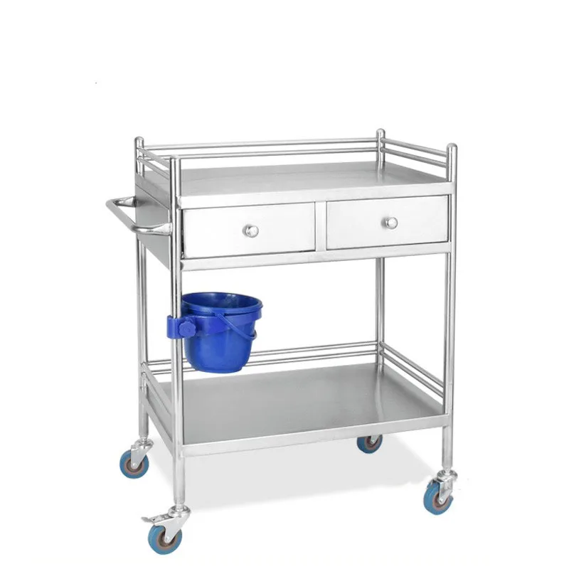 Stainless Steel salon Trolley Hospital Trolley Cart Beauty Salon Rack Operating Room Medical Equipment Instrument Movable Cart Z