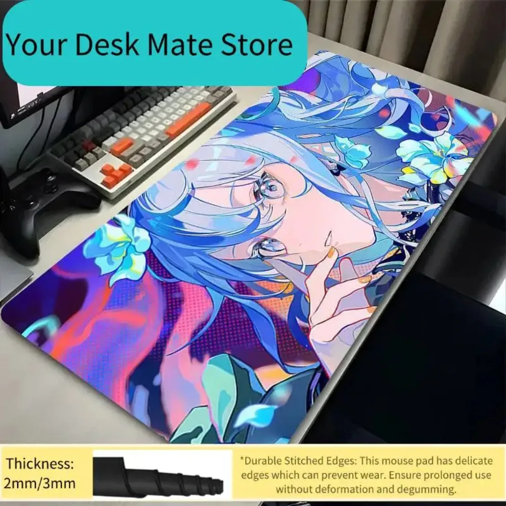 

Коврик для стола Hololive Hoshimachi Suisei, милый, большой, для ПК, аксессуар для компьютера, аниме, кавайный, мультяшный, резиновый коврик для мыши для ноутбука с изображением девушки