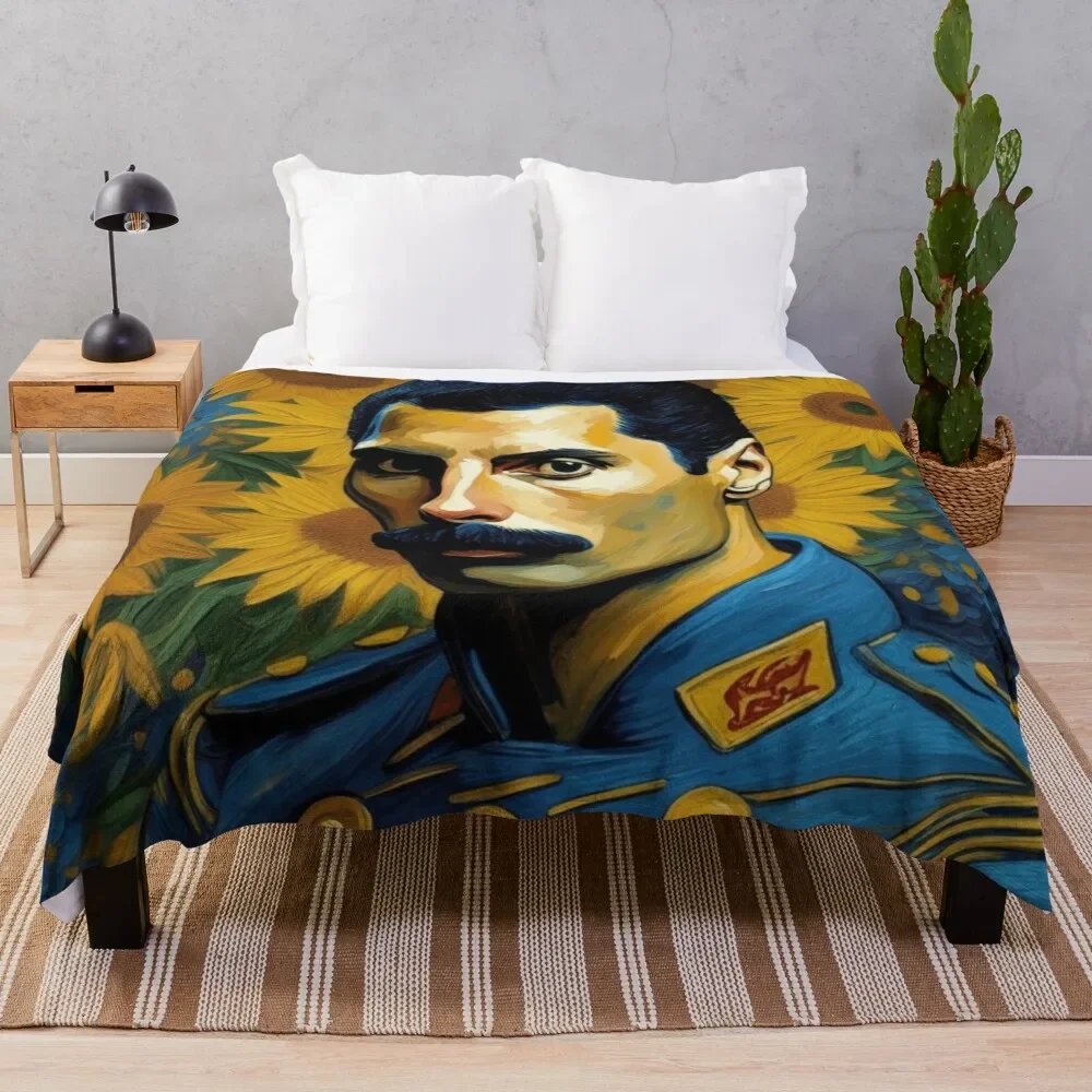 

freddie mercury van gogh Throw Blanket Thins for babies warm winter Blankets