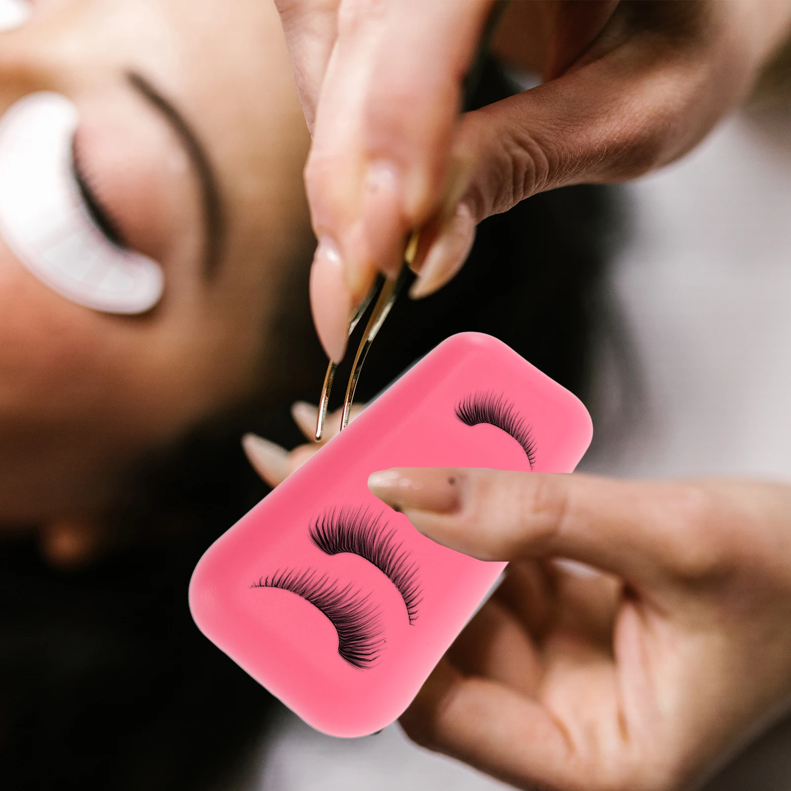 

4pcs Silicone Eyelash Pads Reusable Lash Extension Supplies Grafting Tools Durable Smooth False Lashes Gaskets For