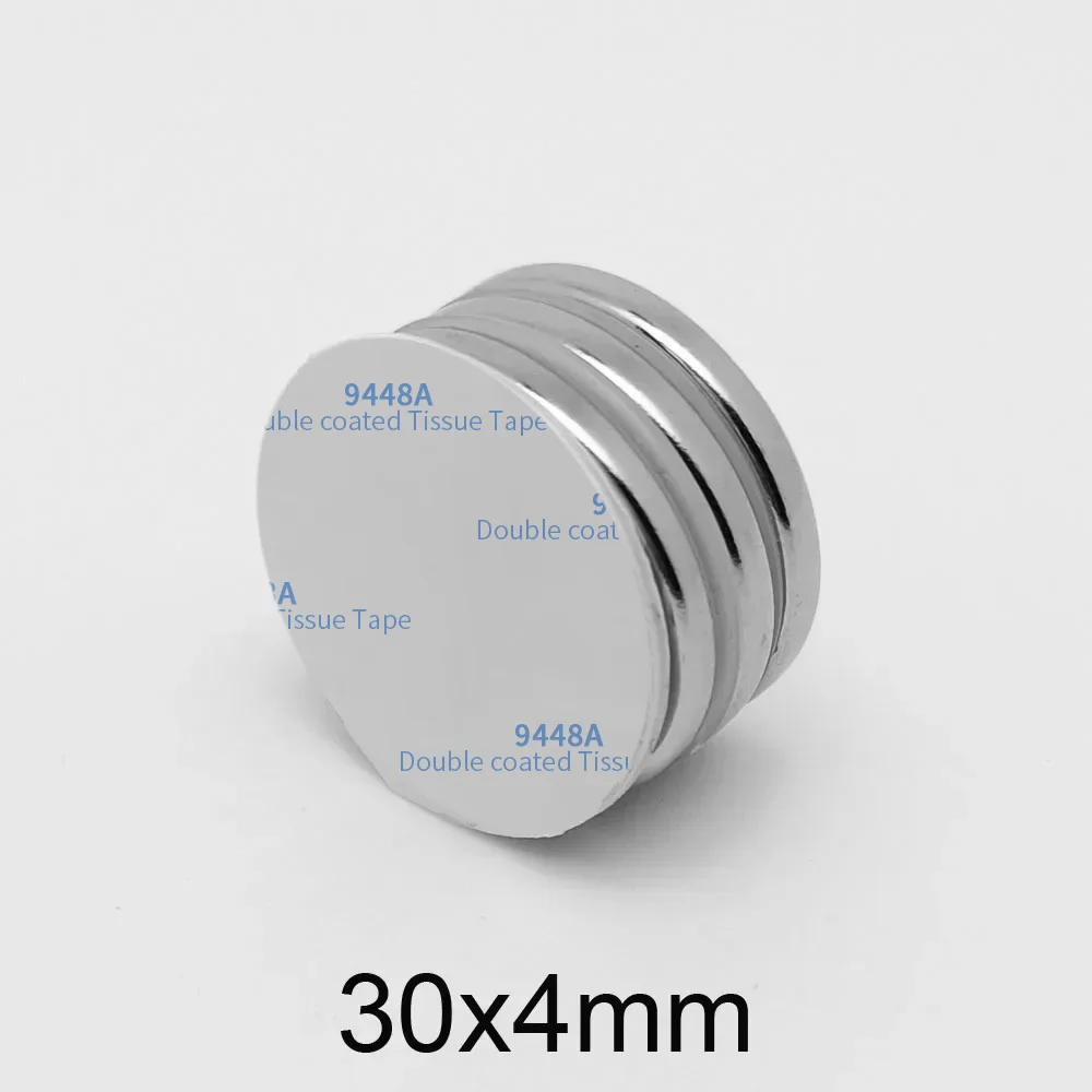 30x4mm Round Search Magnet  30x4 Dics Rare Earth Neodymium Magnet With 3M Glue N35 Permanent Magnet Srtong 30*4