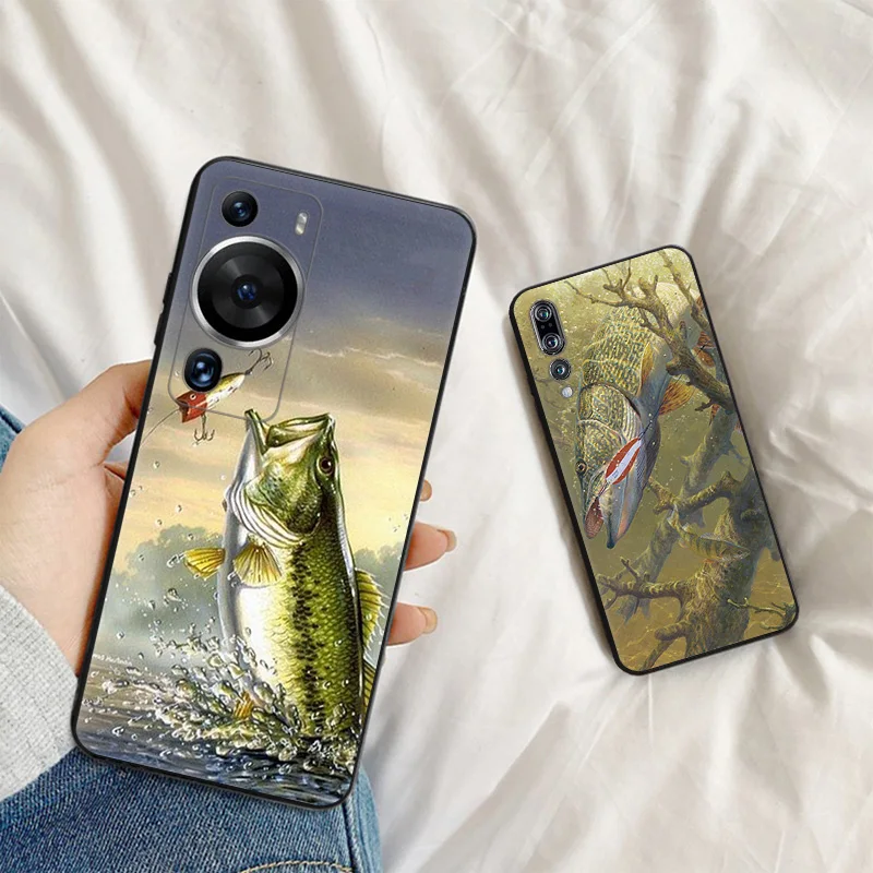 Phone Case For Motorola G200 One Fusion G30 G31 Huawei P20 P30 P40 Lite P-Smart iphone6 River Carp Fishing Art Matte Soft Cover