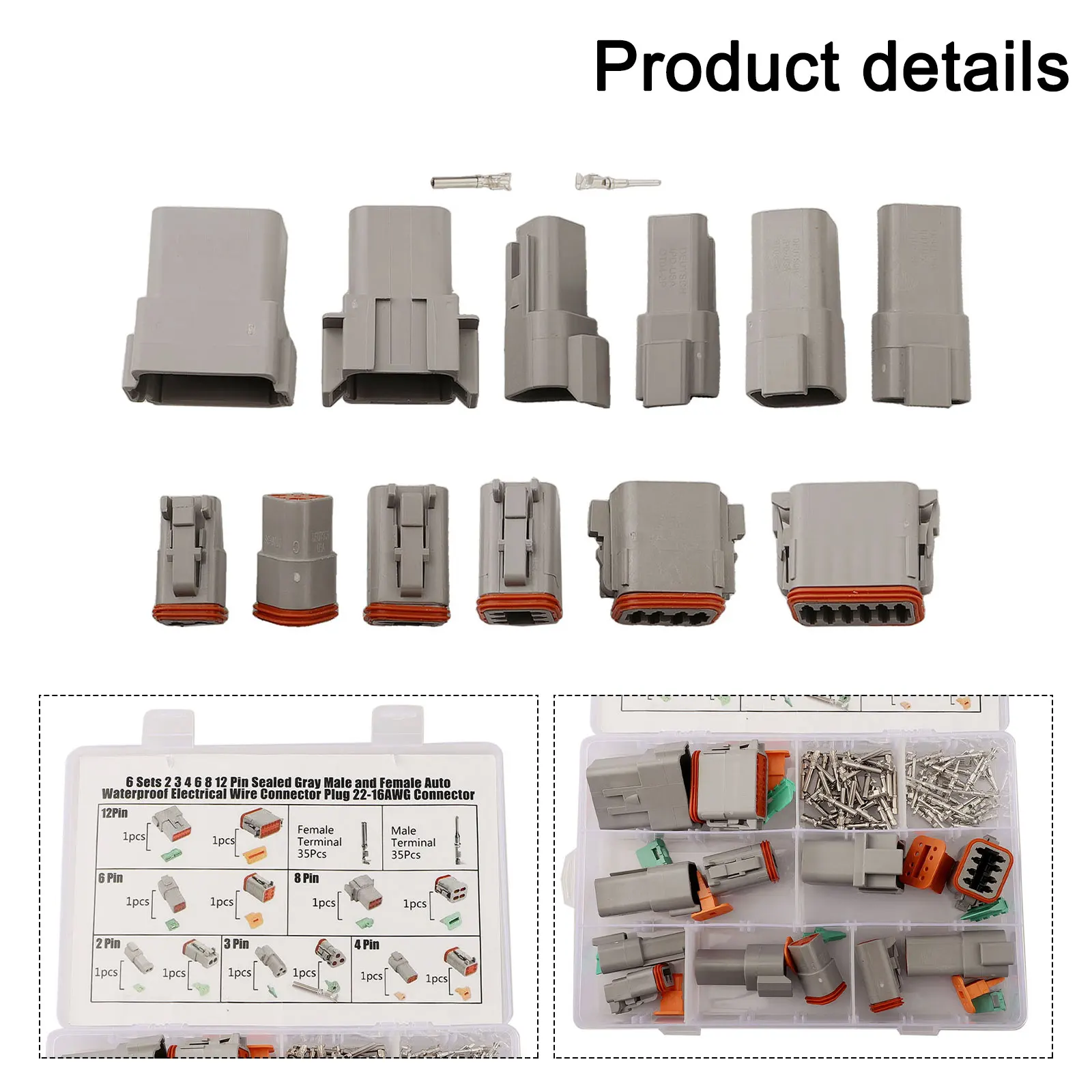 82pcs Deutsch Style DT Connector Kit 2 3 4 6 8 12PIN Waterproof Sealed Electrical Wire Connector Automotive Assortment