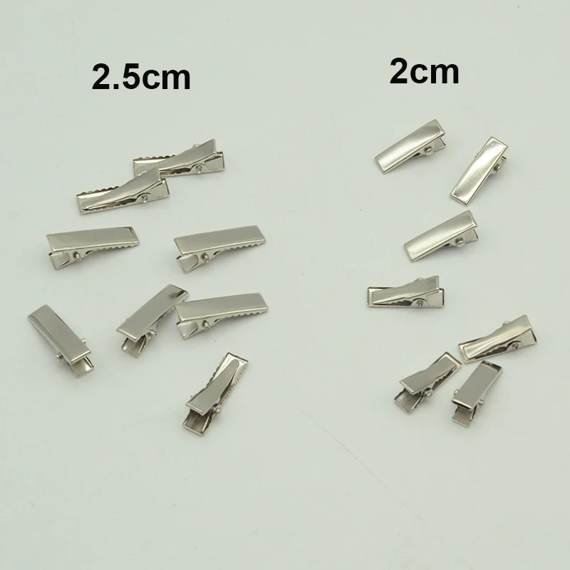 100PCS 20mm Silver Black Rectangle Plain Mini Metal Alligator Clips with Teeth DIY Hair Jewelry Small Hair Barrettes Hairpin