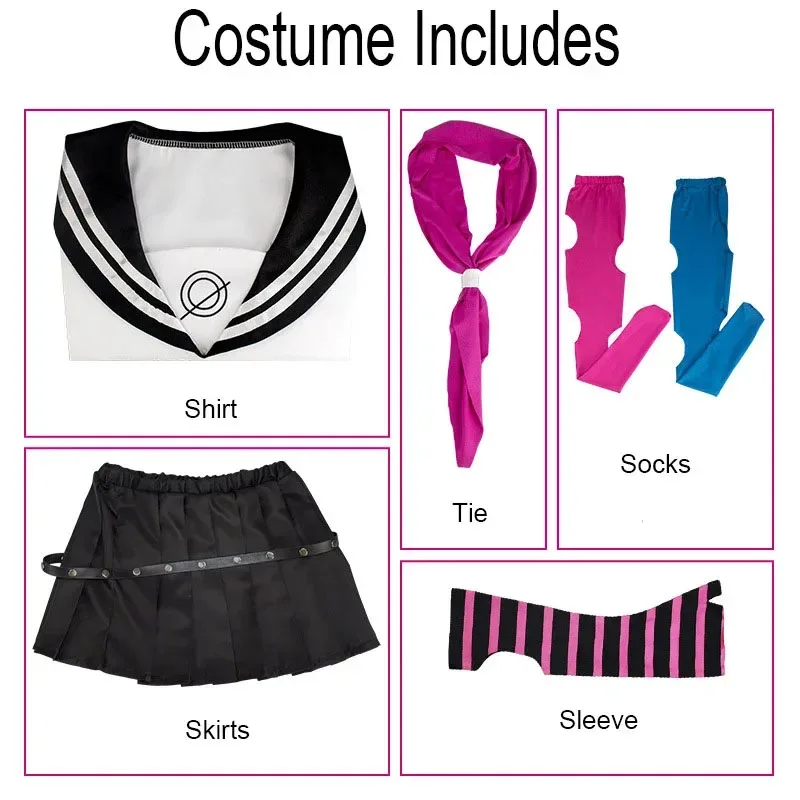 Anime Danganronpa 2 Mioda Ibuki Cosplay Sailor Suit Anime Costume Girl's JK Uniform Skirts Woman Wig and Headwear