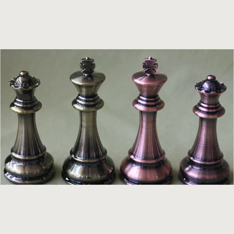 BSTFAMLY Chessmen Set High-grade bronze chess piece king high 110MM feel stable and generous design beautiful Chess game I178