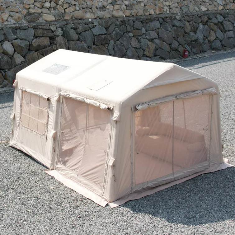 Large infla   two-room family outdoor camping tent