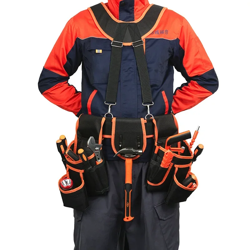 Tool Belt, Backpack-Style Tool Belt, Combination Tool Bag, Multi-Functional Equipment, Portable Bag, Household Tool Box Tool Bag
