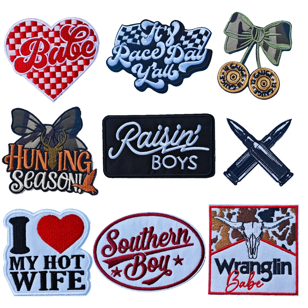 Cute WIFE Iron-on Patch BABE Emblem Clothing Accessories Hunt Badge Sticker Embroidered Embroidery Sticker Patches
