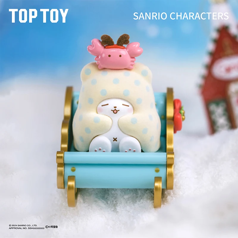 Sanrio Winter Sled Series Blind Box Desktop Ornament Cool Lomi Katie Cat Christmas Gift Decor Figurine Mystery Box Cute Toy