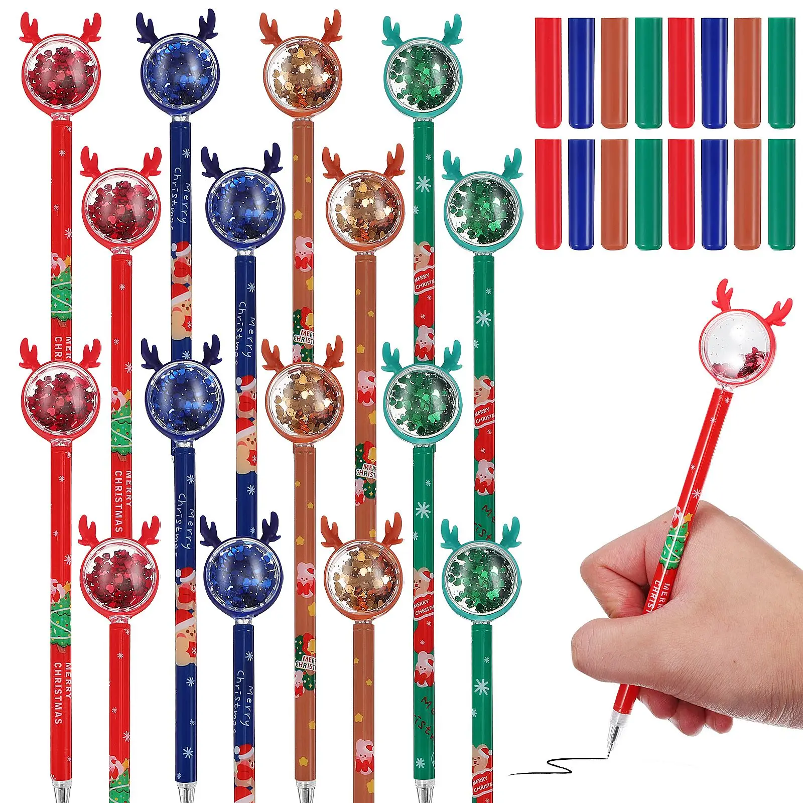 

36pcs Christmas Theme Pens Gifts Kids Cartoon Xmas Writing Pens Elk Signing Pens Stationery Christmas Party Favors children Gift