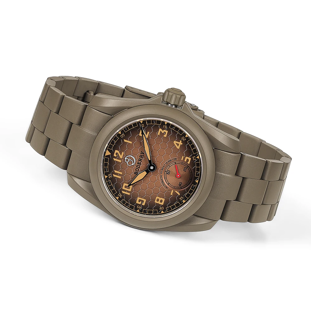 BODERRY Field Watch VOYAGER S72 – 72-Hour Power Reserve Titanium Automatic 100M Water Resistant Wristwatch for Men
