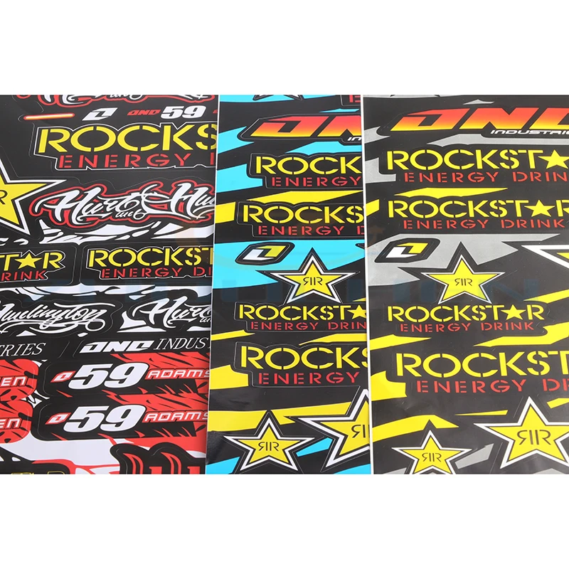 Pegatinas para casco de coche, motocicleta, para Rockstar, Yamaha, Honda, Motocross, Dirt Pit Bike, accesorios, piezas modificadas Cafe Racer
