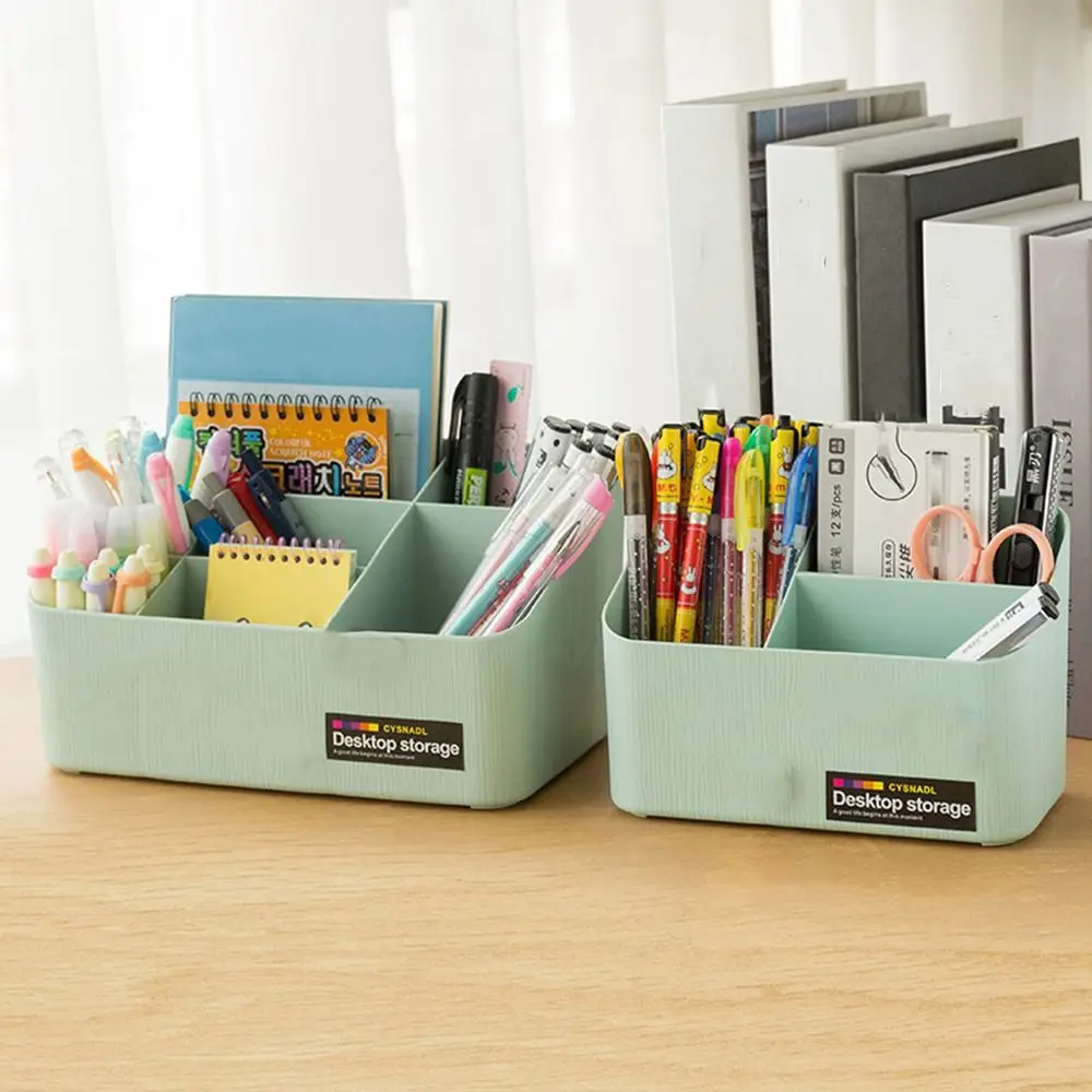Scatola portaoggetti da tavolo in plastica creativa di grande capacità 3/7 griglie Custodia per cosmetici Salvaspazio Organizzatore di cancelleria Dormitorio