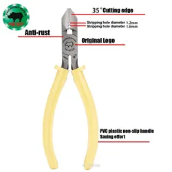 Original Japanese RHINO Ultra-Hard Multi-Function Wire Stripper Crimping Cutting Industrial-Grade Electrician Oblique Pliers