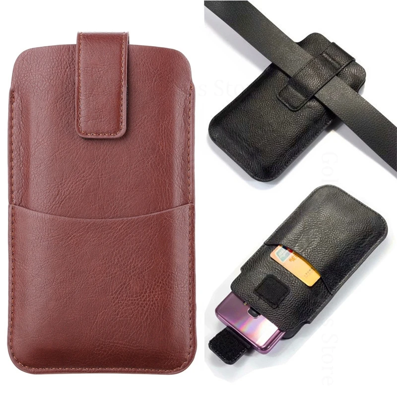 

Universal Leather Cover Phone Pouch For Oppo F31 Pro Plus Waist Bag Belt Card Pocket Phone Case For OPPO F31 F29 F27 F19 F21 Pro
