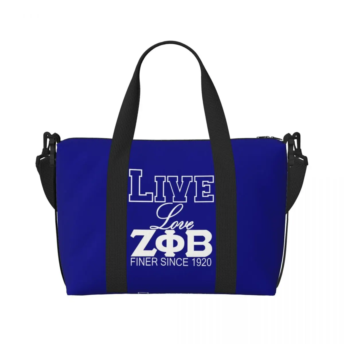 Custom Live Love ZPB 1920 Grocery Tote Shopping Bags Women Big Capacity Zeta Phi Beta Greek Letter Beach Gym Travel Bags