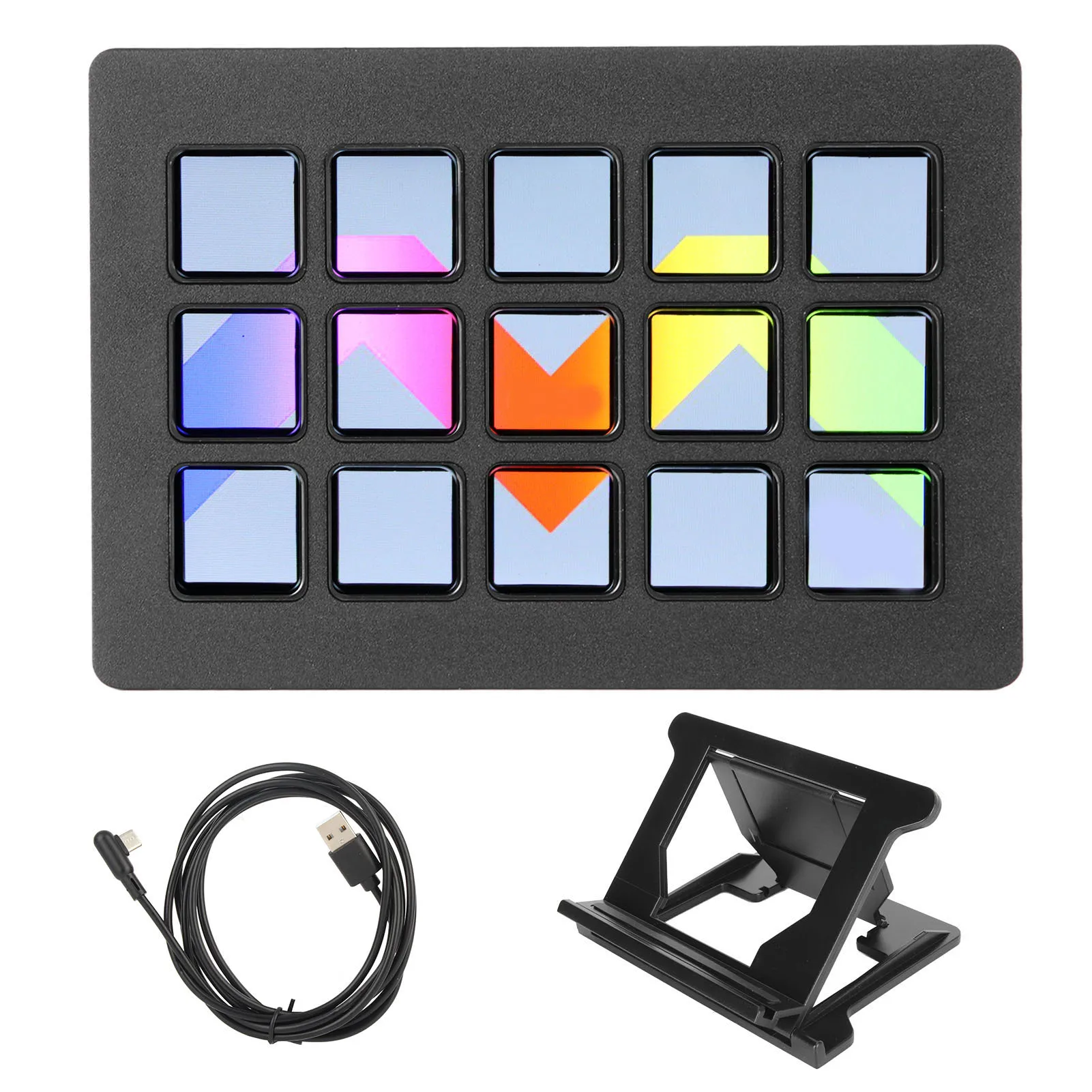 Teclado personalizado LCD, 15 teclas, gatillo de acción en aplicación, Software, controlador de estudio, Macro teclado para Twitch para Discord para PC