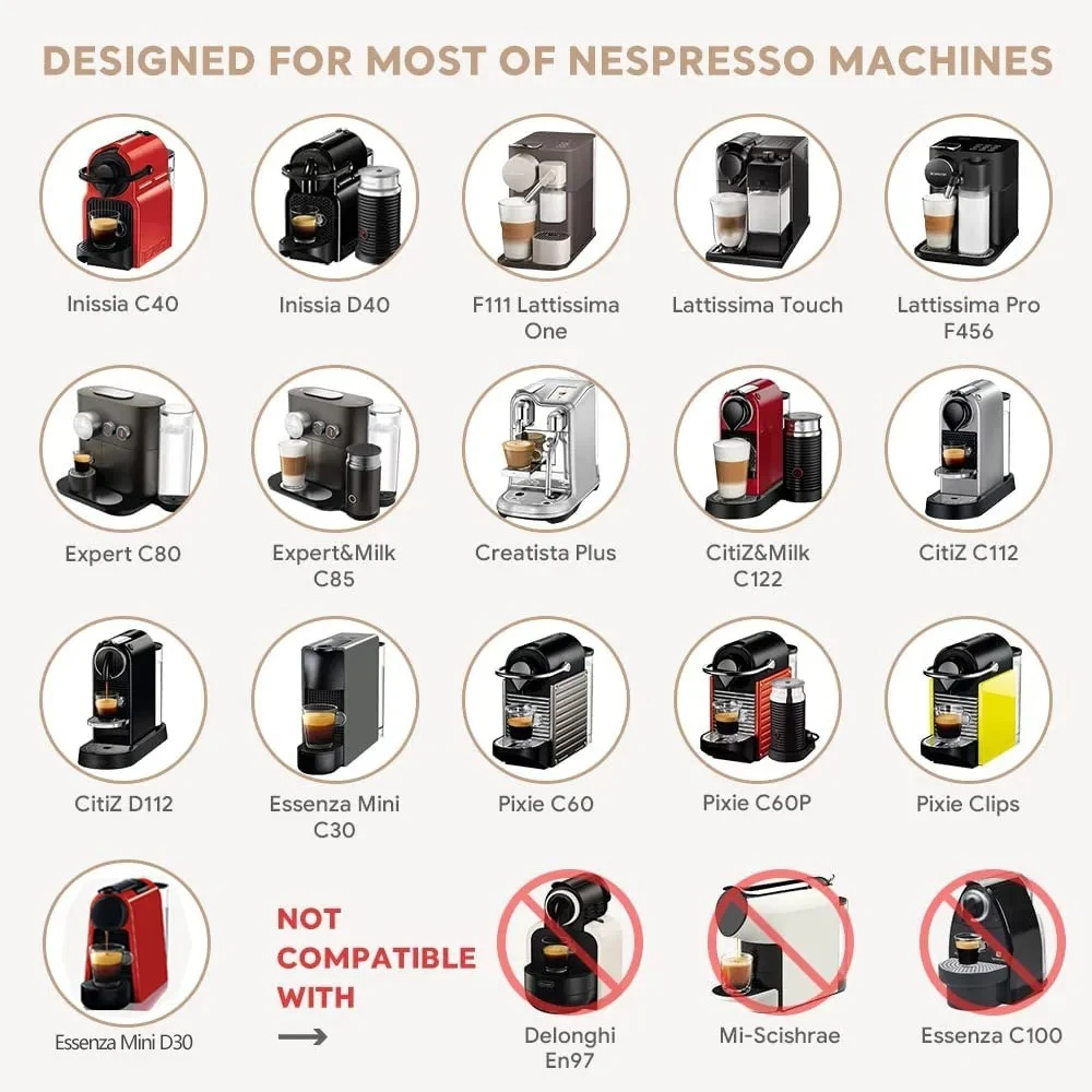 Reusable Stainless Steel Coffee Pods for Nespresso Capsule Crema Espresso Filters - Eco-Friendly Coffee Accessories