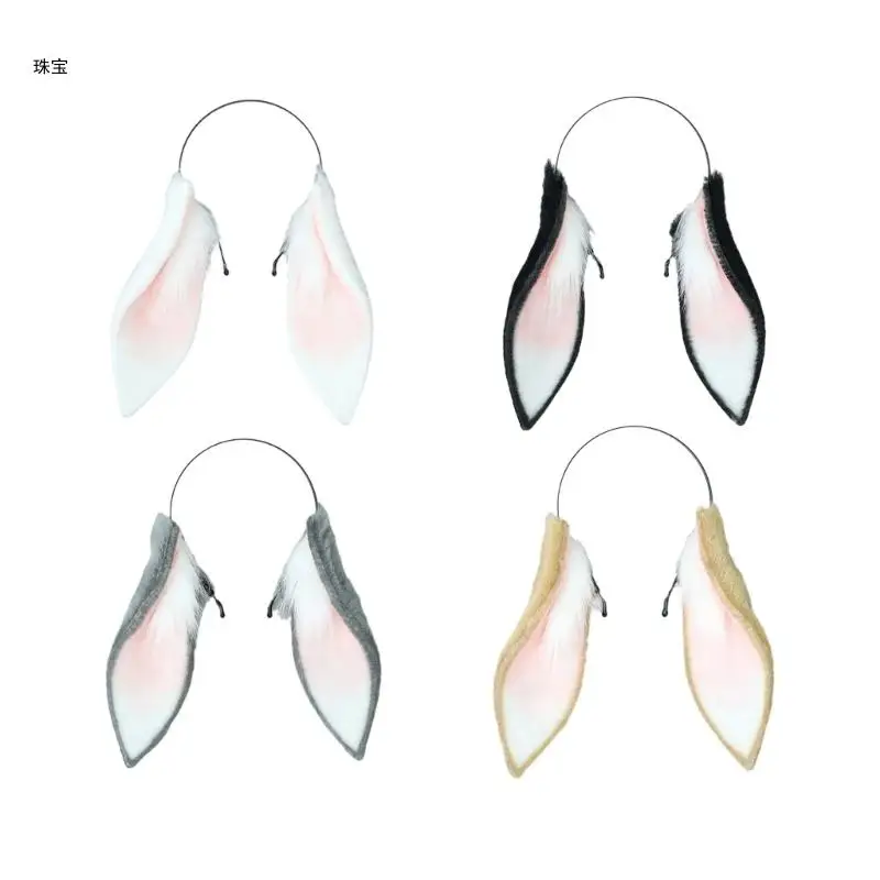 

X5QE Hare-Ear Headband Sweet Girls Accessories Cosplay Ears Fursuit Masquerade Halloween Cosplay Party